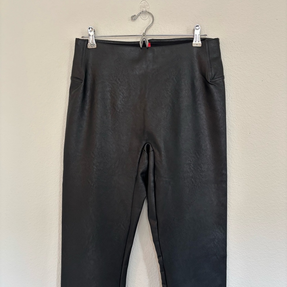 SPANX Faux Leather Split Hem Leggings 20526R - Picture 3 of 7